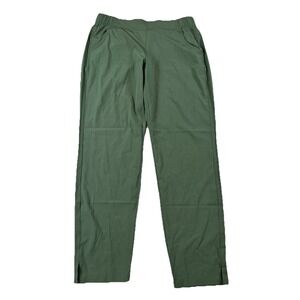 Eddie Bauer Womens Traveler Ankle Pants Sz S Green Lightweight Elastic Waistband